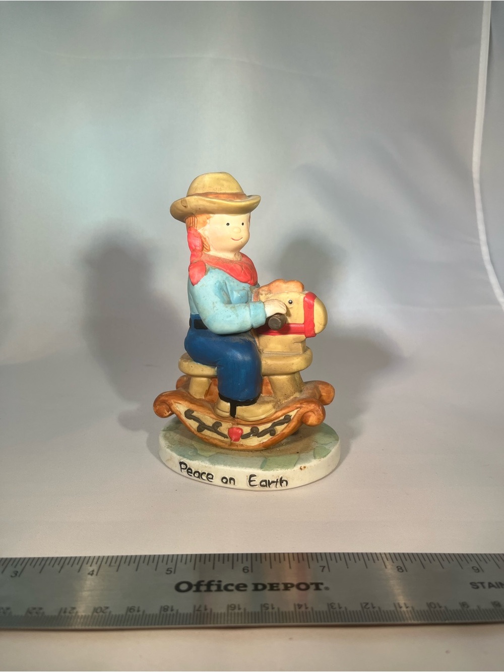Vintage Papel Freelance Peace on Earth Cowboy on Rocking Horse L51143